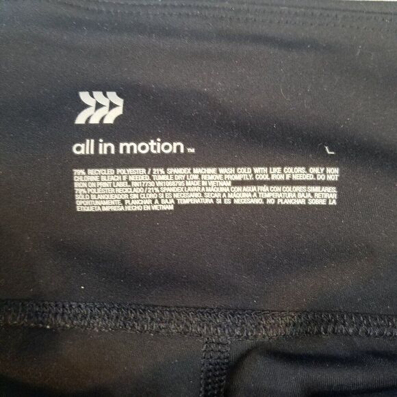 All In Motion Womens Shorts Sz Large Workout Athletic Solid Black Lycra Stretch - Picture 2 of 7